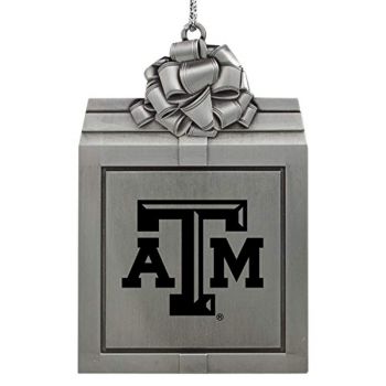 Pewter Gift Box Ornament - Texas A&M Aggies