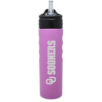 24 oz Stainless Steel Sports Water Bottle - Oklahoma Sooners