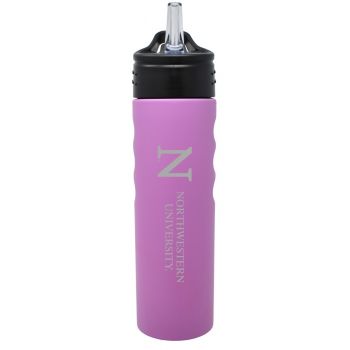 24 oz Stainless Steel Sports Water Bottle - Northwestern Wildcats