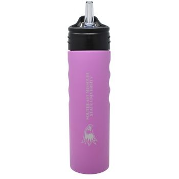 24 oz Stainless Steel Sports Water Bottle - SEASTMO Red Hawks