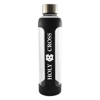 20 oz Glass Tumbler with Silicone Sleeve - Holy Cross Crusaders