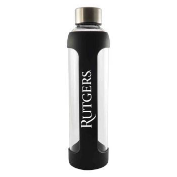 20 oz Glass Tumbler with Silicone Sleeve - Rutgers Knights