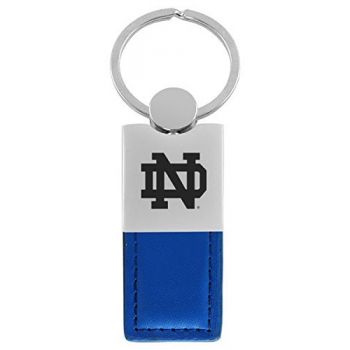 Modern Leather and Metal Keychain - Notre Dame Fighting Irish