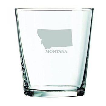 13 oz Cocktail Glass - Montana State Outline - Montana State Outline