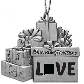 Pewter Gift Display Christmas Tree Ornament - New Mexico Love - New Mexico Love