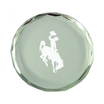 Crystal Paper Weight - Wyoming Cowboys