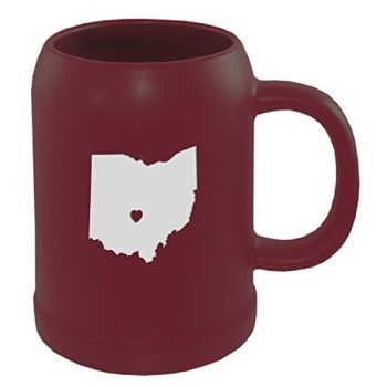 22 oz Ceramic Stein Coffee Mug - I Heart Ohio - I Heart Ohio