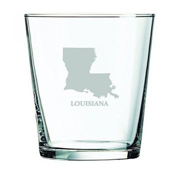 13 oz Cocktail Glass - Louisiana State Outline - Louisiana State Outline