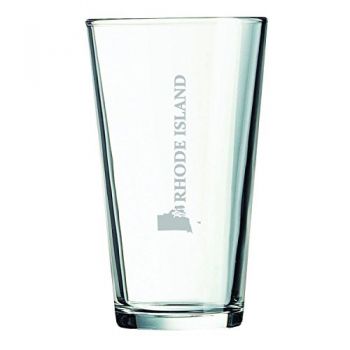 16 oz Pint Glass  - Rhode Island State Outline - Rhode Island State Outline