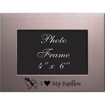 4 x 6  Metal Picture Frame  - I Love My Papillon
