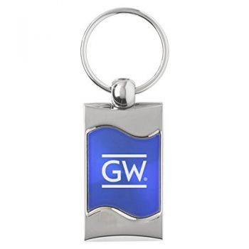Keychain Fob with Wave Shaped Inlay - GWU Colonials