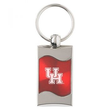 Keychain Fob with Wave Shaped Inlay - University of Houston