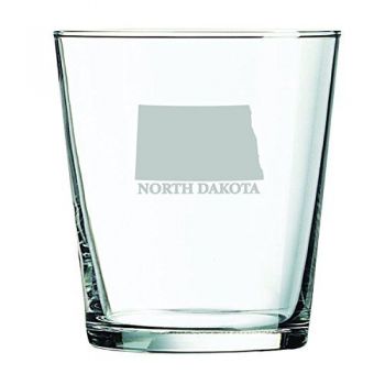 13 oz Cocktail Glass - North Dakota State Outline - North Dakota State Outline
