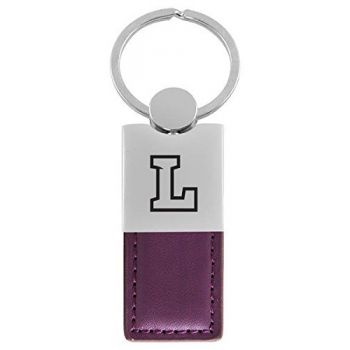 Modern Leather and Metal Keychain - Lipscomb Bison