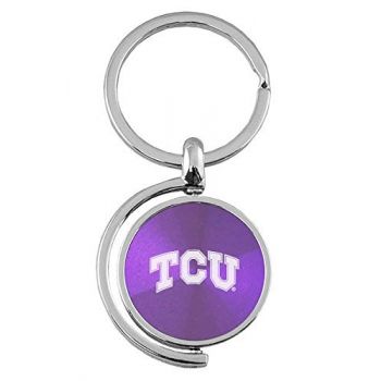 Spinner Round Keychain - TCU Horned Frogs