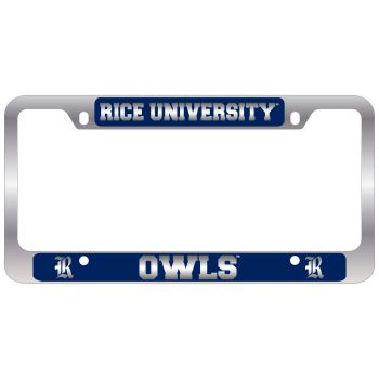 License Plate Frame with Color Inlays - Rice Owls