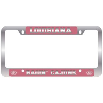 License Plate Frame with Color Inlays - ULM Ragin' Cajuns
