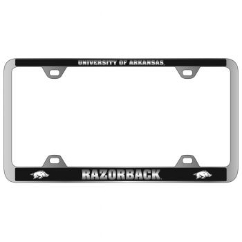 Stainless Steel License Plate Frame - Arkansas Razorbacks