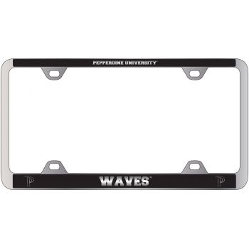 Stainless Steel License Plate Frame - Pepperdine Waves