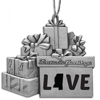 Pewter Gift Display Christmas Tree Ornament - Mississippi Love - Mississippi Love