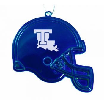 Football Helmet Pewter Christmas Ornament - LA Tech Bulldogs