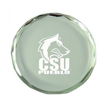 Crystal Paper Weight - CSU Pueblo Thunderwolves