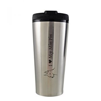 16 oz Insulated Tumbler with Lid  - I Love My Miniature Pinscher
