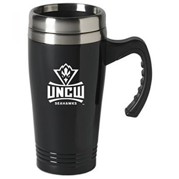 16 oz Stainless Steel Coffee Mug with handle - UNC Wilmington Seahawks