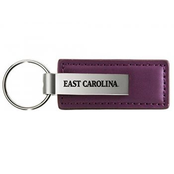Stitched Leather and Metal Keychain - Eastern Carolina Pirates
