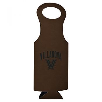 Velour Leather Wine Tote Carrier - Villanova Wildcats