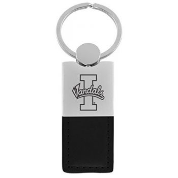 Modern Leather and Metal Keychain - Idaho Vandals