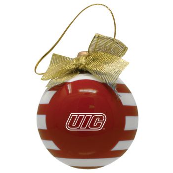 Ceramic Christmas Ball Ornament - UIC Flames