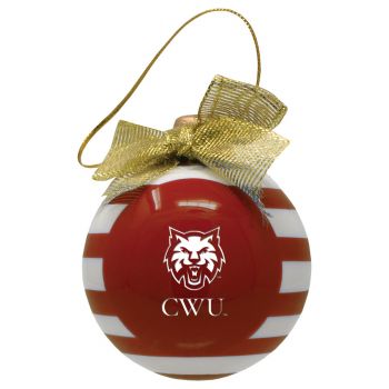Ceramic Christmas Ball Ornament - Central Washington Wildcats