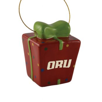 Ceramic Gift Box Shaped Holiday - Oral Roberts Golden Eagles