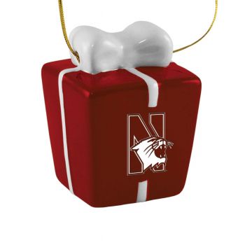 Ceramic Gift Box Shaped Holiday - Northwestern Wildcats