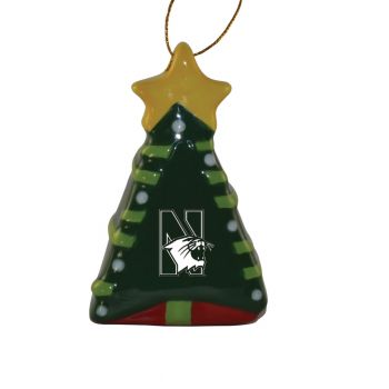 Ceramic Christmas Tree Shaped Ornament - Northwestern Wildcats