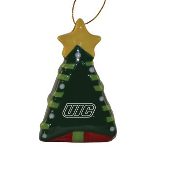 Ceramic Christmas Tree Shaped Ornament - UIC Flames