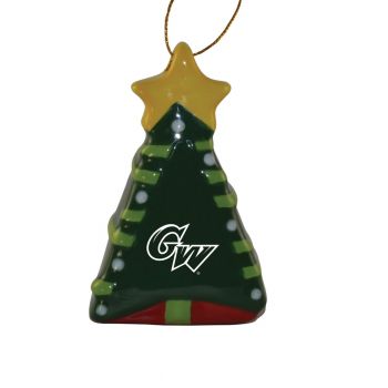 Ceramic Christmas Tree Shaped Ornament - GWU Colonials