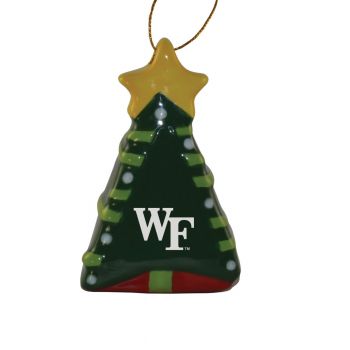 Ceramic Christmas Tree Shaped Ornament - Wake Forest Demon Deacons