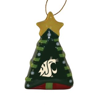 Ceramic Christmas Tree Shaped Ornament - Washington State Cougars