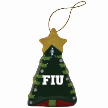 Ceramic Christmas Tree Shaped Ornament - FIU Panthers