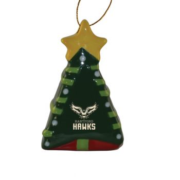 Ceramic Christmas Tree Shaped Ornament - Hartford Hawks