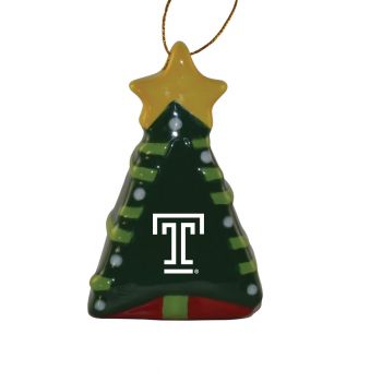 Ceramic Christmas Tree Shaped Ornament - Temple Owls