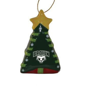 Ceramic Christmas Tree Shaped Ornament - Brown Bears