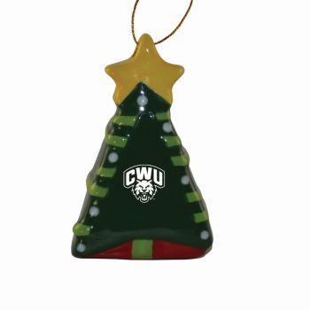 Ceramic Christmas Tree Shaped Ornament - Central Washington Wildcats