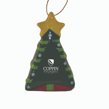 Ceramic Christmas Tree Shaped Ornament - Coppin State Eagles