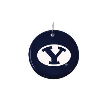 Ceramic Disk Holiday Ornament - BYU Cougars