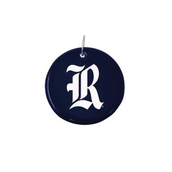 Ceramic Disk Holiday Ornament - Rice Owls