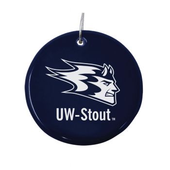 Ceramic Disk Holiday Ornament - Wisconsin-Stout