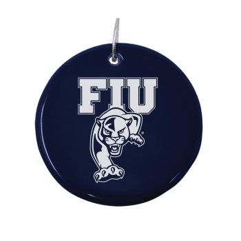 Ceramic Disk Holiday Ornament - FIU Panthers